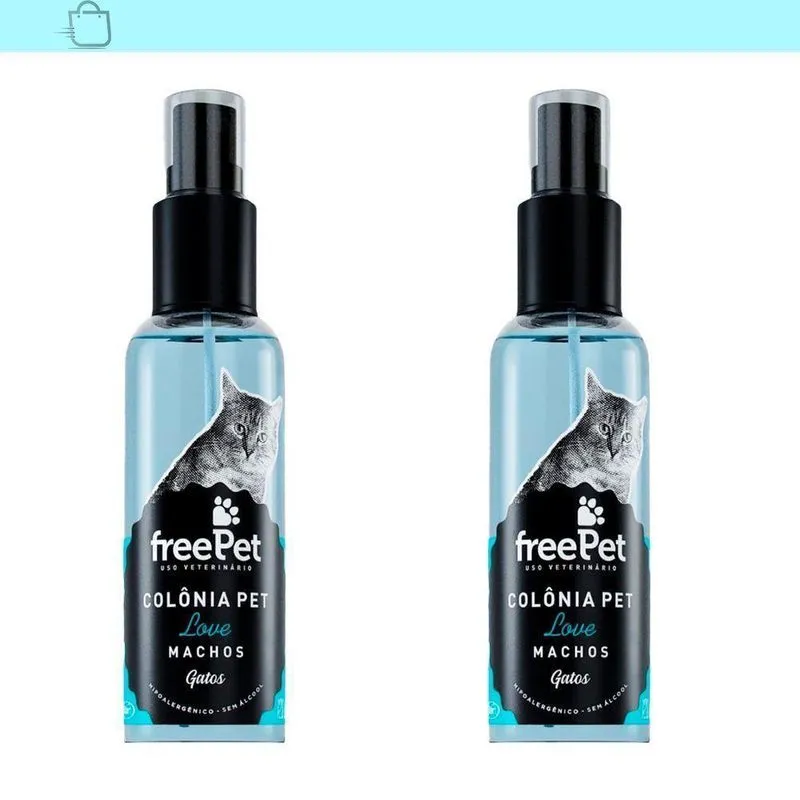 Kit 2 Colonias Freepet 120ml Gatos Macho