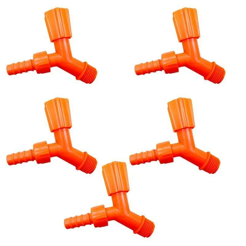 Kit 5 Torneiras Para Tanque E Jardim Bico 3/4 Laranja Neon