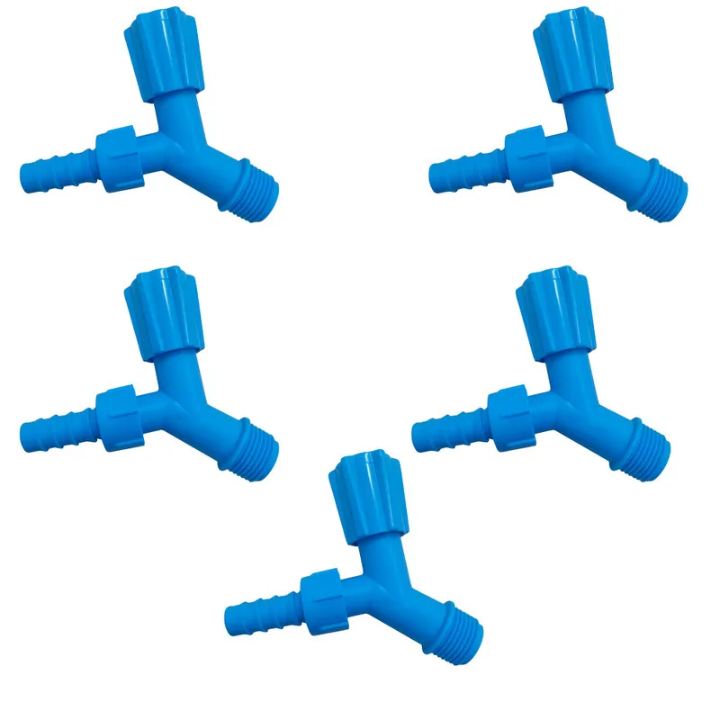 Kit 5 Torneiras Para Tanque E Jardim Bico 1/2 Azul Neon