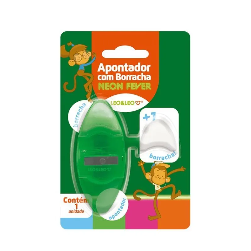 Apontador Com Deposito E Borracha Neon Leo&amp;leo Verde