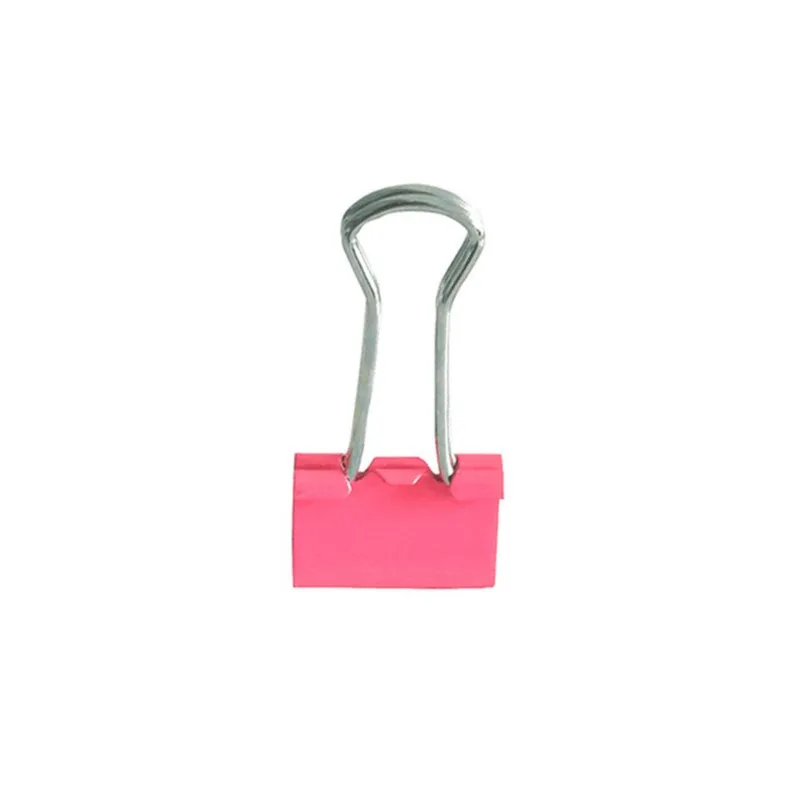 Prendedor Metal Binder Colorido 19mm Jocar Office Rosa