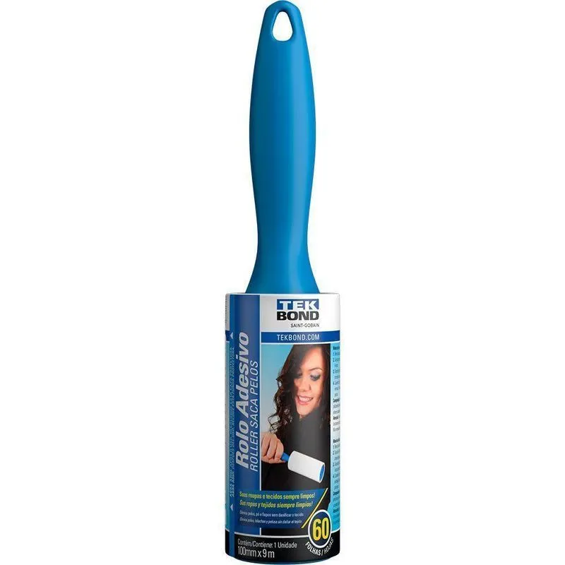 Caixa 12 Rolo Adesivo Tira Pelos 100mm 60 Folhas Tekbond