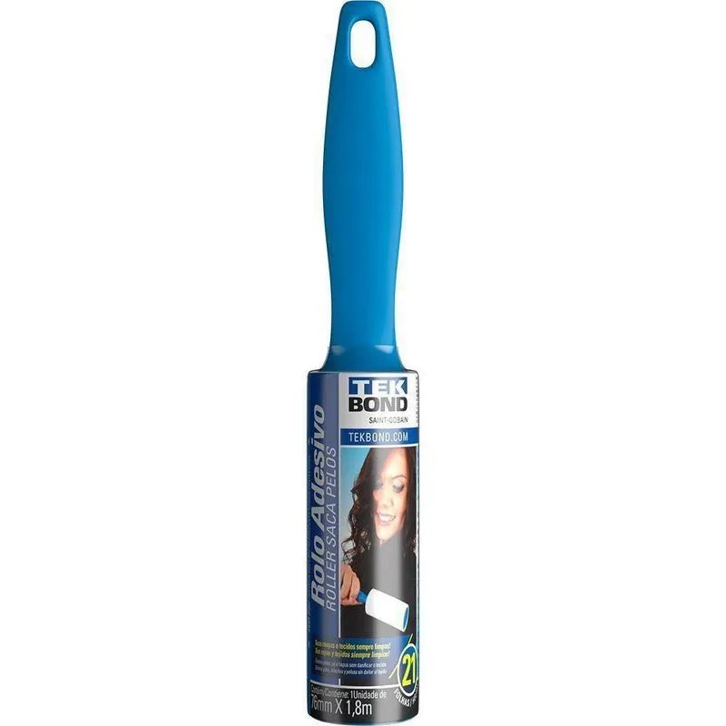 Caixa 24 Rolo Adesivo Tira Pelos 76Mm 21 Folhas Tekbond