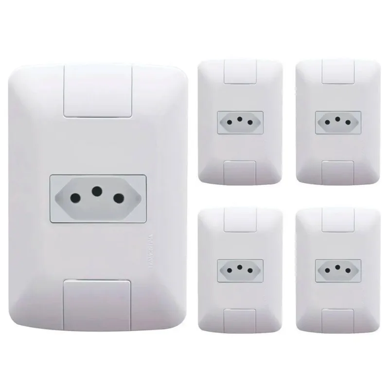 Kit 5 Cj 4X2 1 Tomada 2P + T Tramontina Aria 10 A 250 V