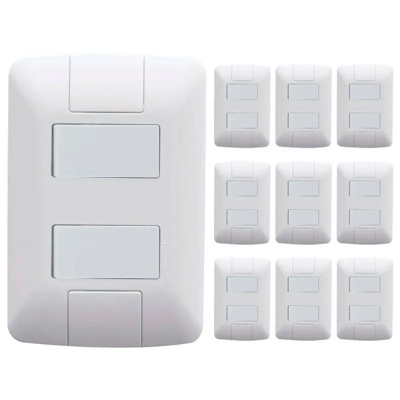 Kit 10 Cj 4X2 2 Interruptor Simples Tramontina Aria 6 A 250V