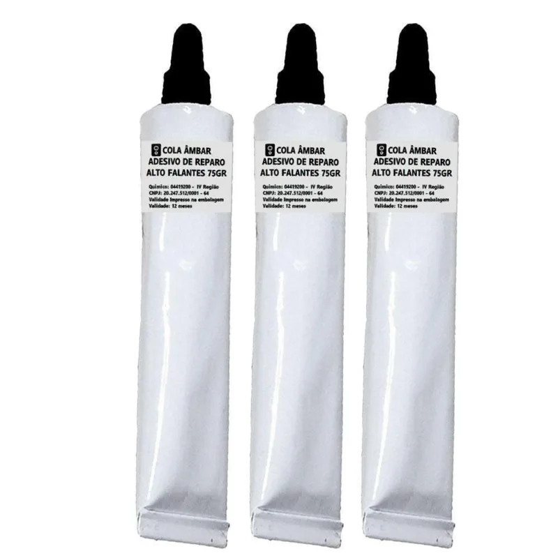 Kit 3 Adesivo De Contato Cola Reparo Alto Falantes Ambar 75G