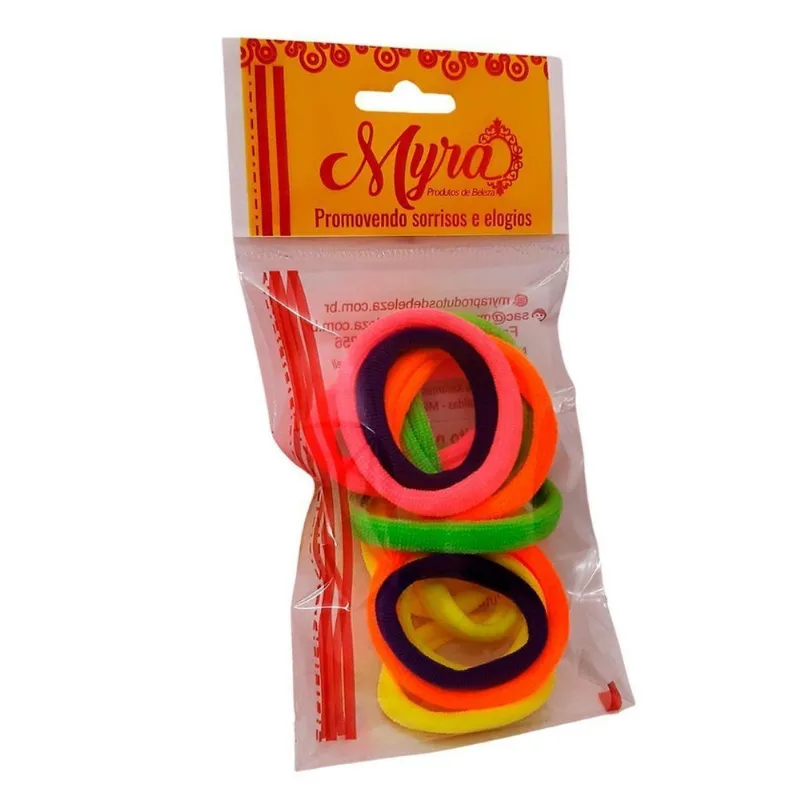 Kit 12 Elásticos De Cabelo Coloridos Myra