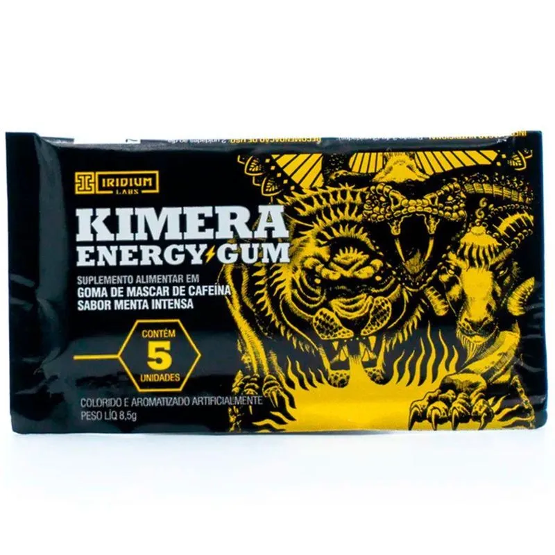 Kit 5 Goma De Mascar Kimera Energy Gum Cafeína
