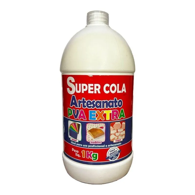 Cola Branca 1kg Adesivo Pva Extra P/artesanato