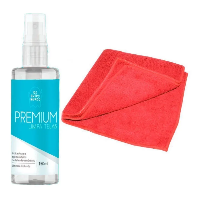 Kit Limpa Telas De Outro Mundo 150Ml Com Pano Vermelho