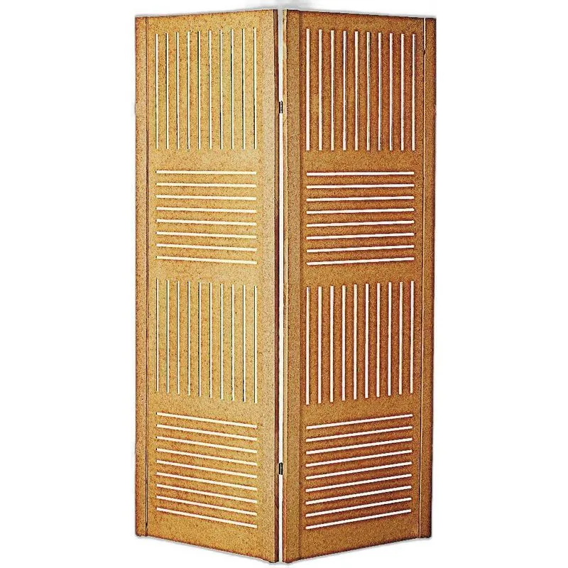 Kit 2 Biombo Folha Vertical Horizontal Ripado Divisor Mdf