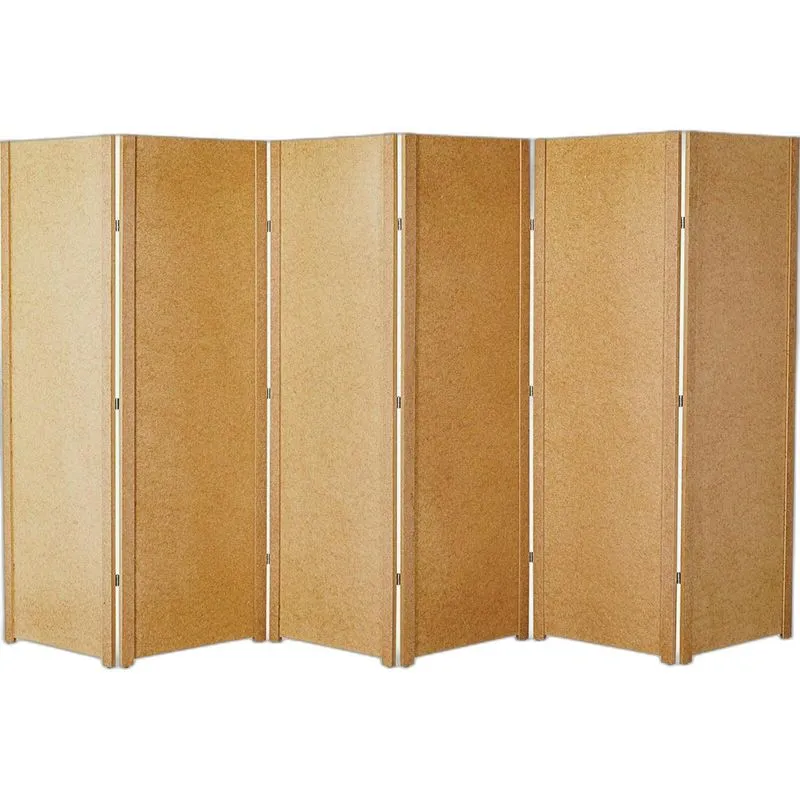 Kit 6 Biombo Folha Liso Ripado Divisor Ambiente Madeira Mdf