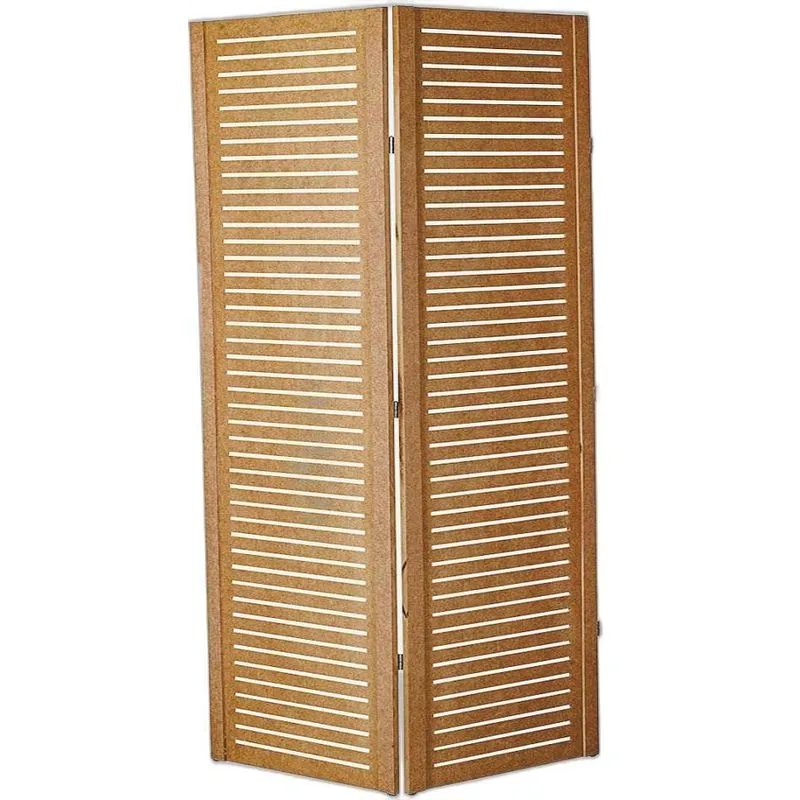 Kit 2 Biombo Folha Horizontal Divisor Ripado Ambiente Mdf