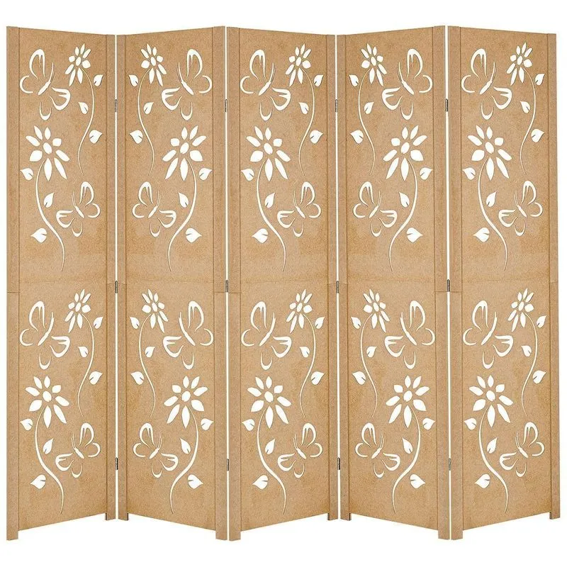 Kit 5 Biombo Floral Repartido Separador Divisor Ambiente