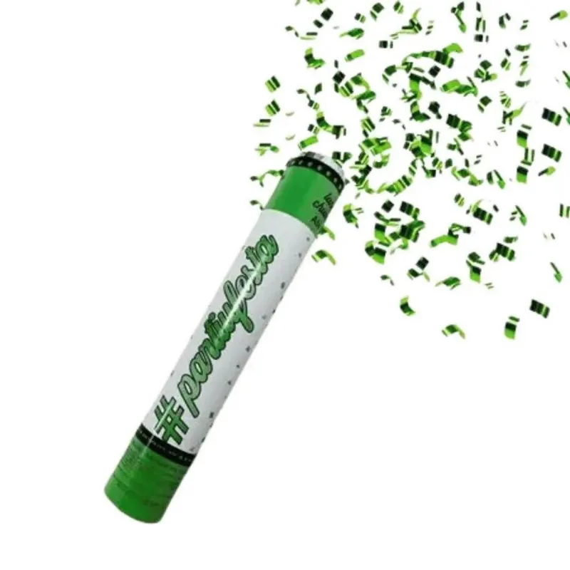Lança Confete Metalizado Festa Chá Revelação Ano Novo Verde
