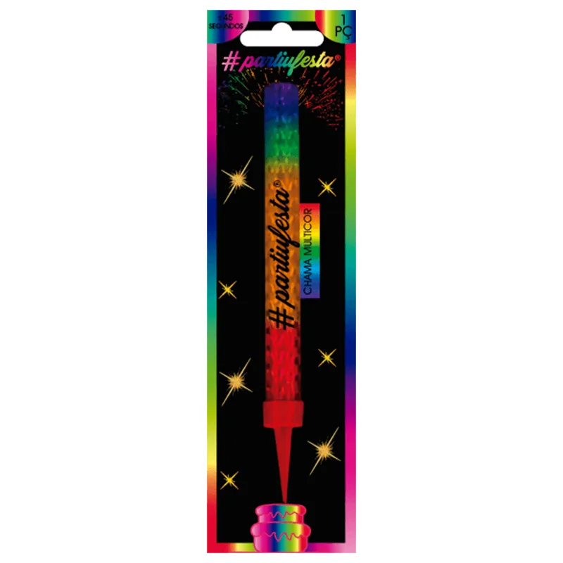 Vela Vulção Chama Multicolor 12cm PARTIU FESTA VELA VULCAO CHAMA COLORIDA 12CM PAF500 PARTIU FESTA