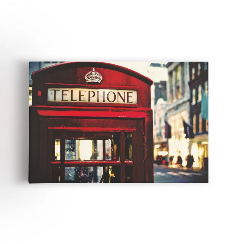 Cabine Telefonica Vermelha Londres Quadro Canvas 60X40Cm