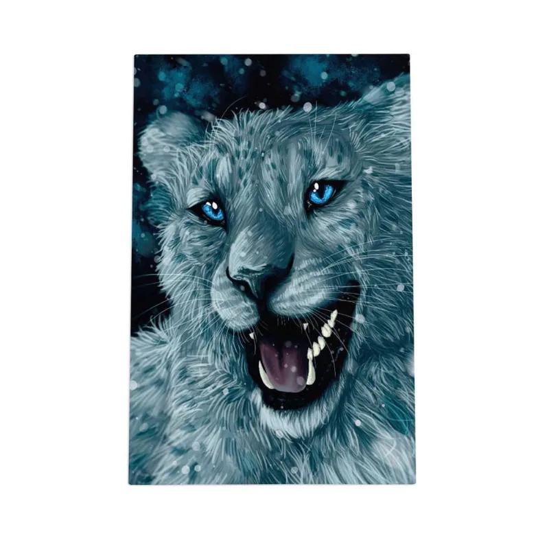 Tigre Branco Olhos Azuis Desenho Arte Quadro Canvas 60X40Cm