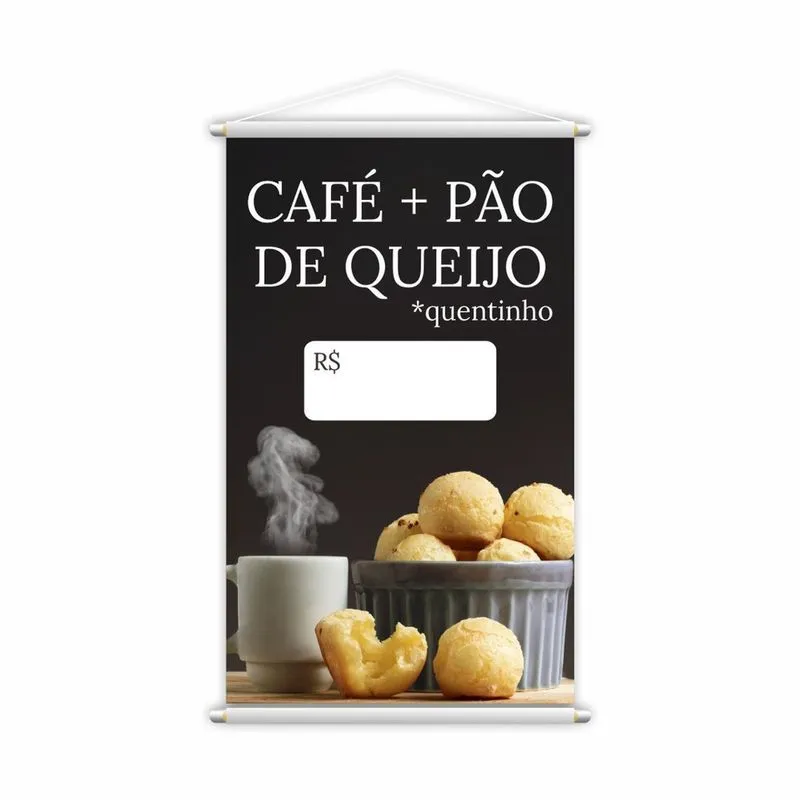 Banner Café E Pão De Queijo Cafeteria Preço Lona Grande