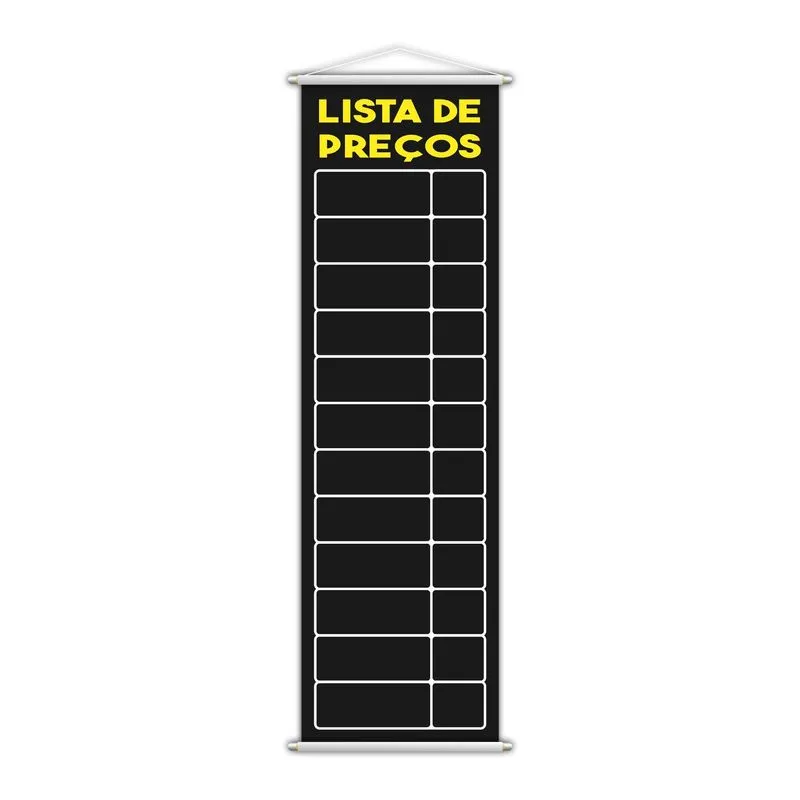 Banner Lista De Preços Tabela Vendas Serviço Lona 100x30cm