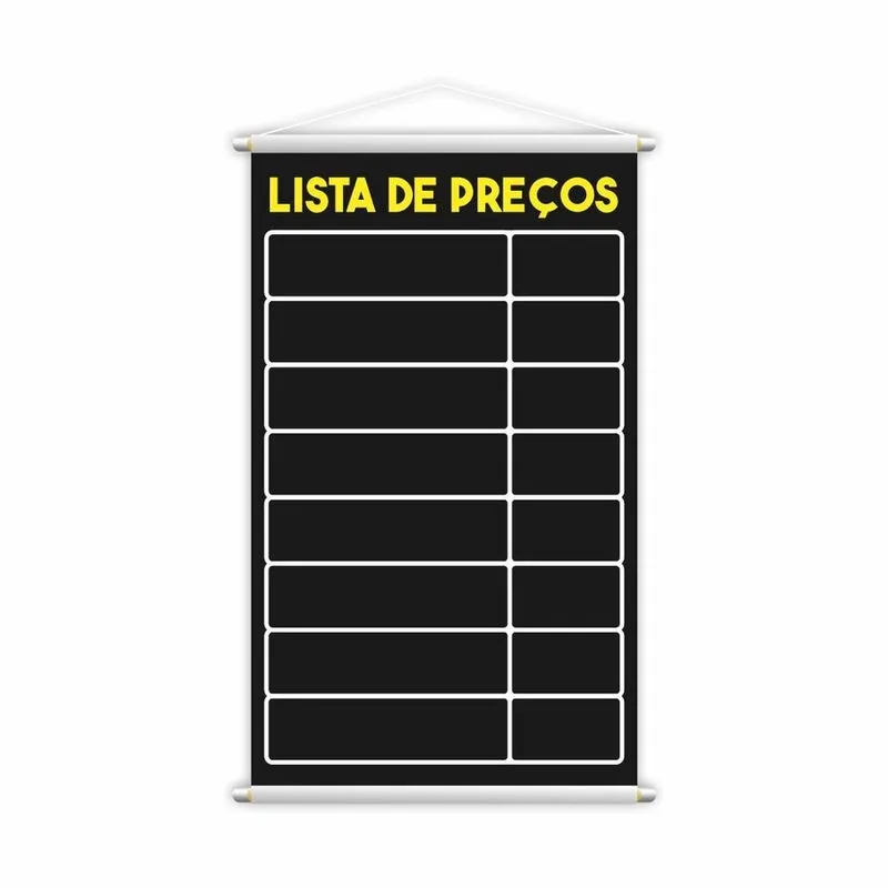 Banner Lista De Preços Tabela Vendas Serviço Lona 80X50Cm