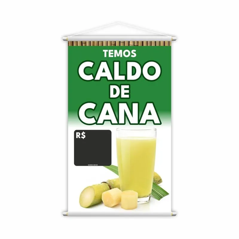 Banner Temos Caldo De Cana Bebida Preço Lona 60x40cm