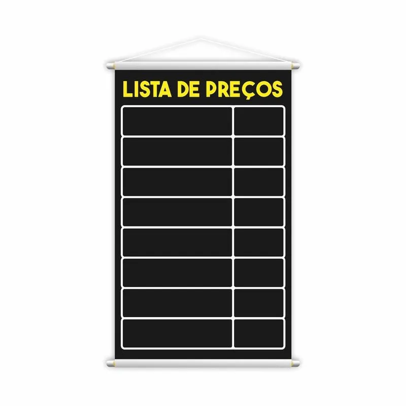 Banner Lista De Preços Tabela Vendas Serviço Lona 60x40cm
