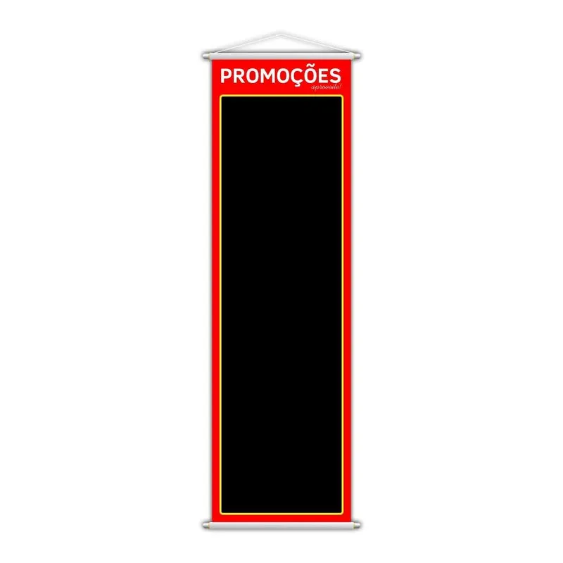 Banner Promoções Fundo Preto Preço Lona 100x30cm