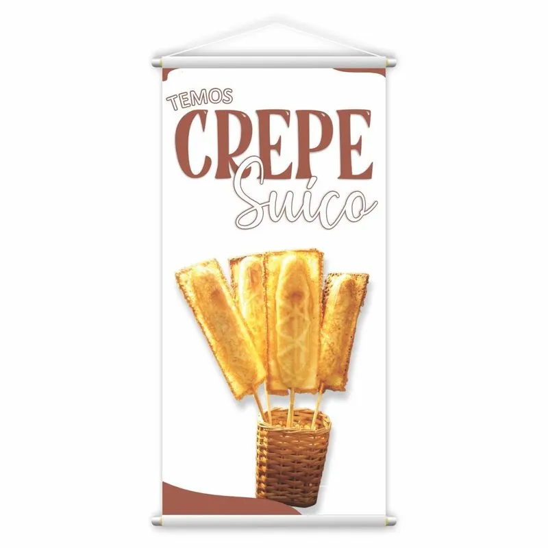 Banner Crepe Suíço Preço Fundo Branco Comida Lona 80x50cm