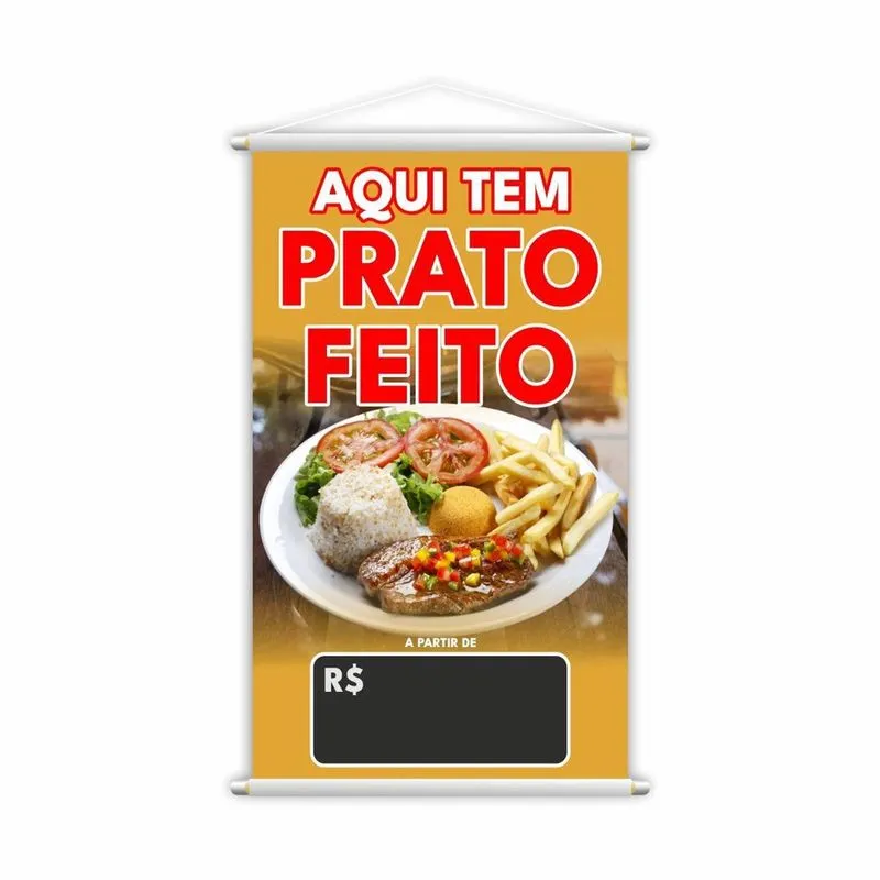 Banner Aqui Tem Prato Feito Preço Restaurante Grande