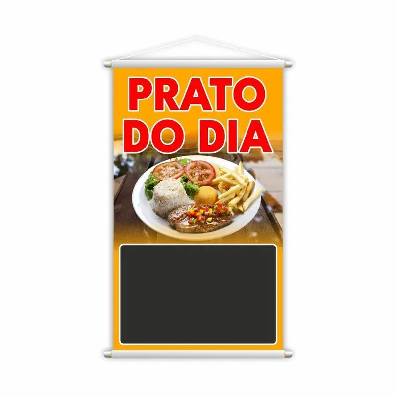 Banner Prato Do Dia Restaurante Preço Fundo Preto Grande