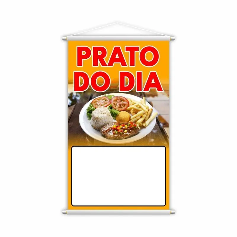 Banner Prato Do Dia Restaurante Preço Fundo Branco Grande