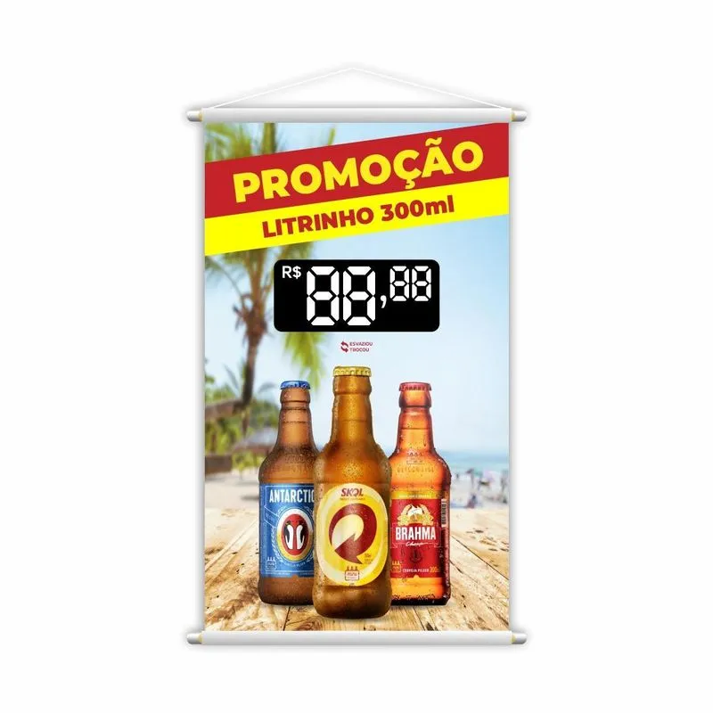 Banner Litrinho 300ml Cerveja Bebidas 60x40cm