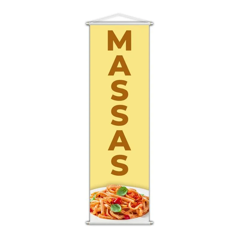 Banner Massas Espaguete Macarrão Restaurante Comida 100x30cm