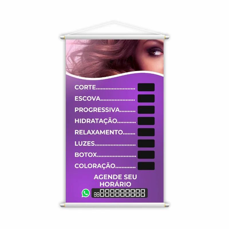 Banner Salão De Beleza Cabeleireiro Tratamentos 60x40cm