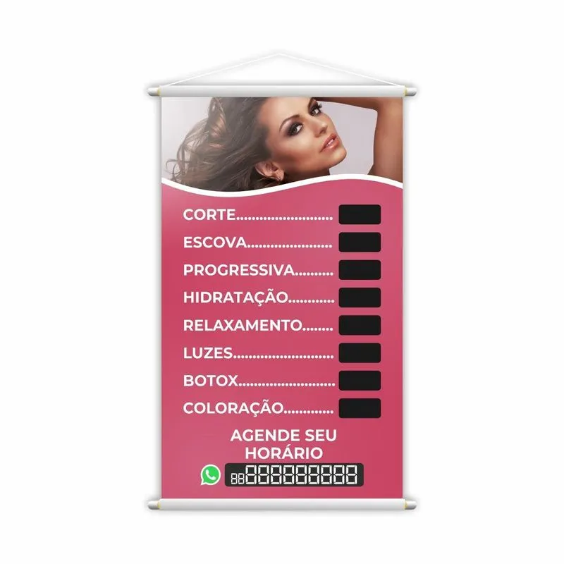 Banner Salão De Beleza Corte Escova Cabeleireiro 60x40cm