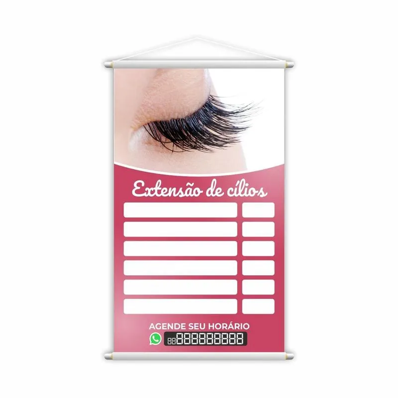 Banner Extensão De Cílios Preço Contato Salão 60x40cm