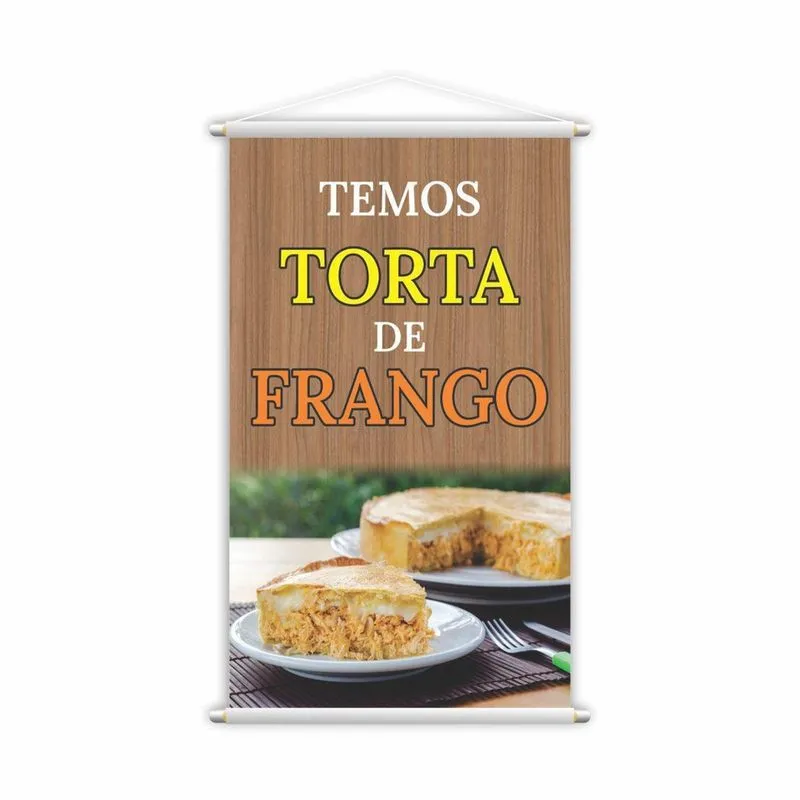 Banner Torta De Frango Comida Lanche Restaurante 80X50Cm