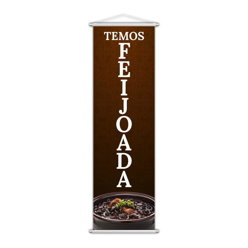 Banner Temos Feijoada Restaurante Comida Lona 100x30cm