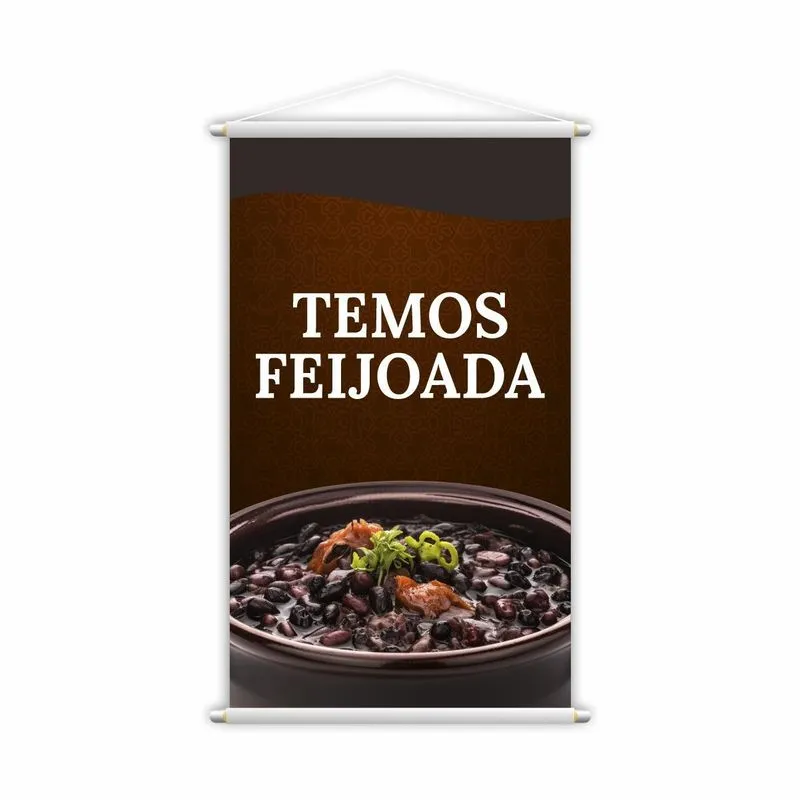 Banner Temos Feijoada Restaurante Comida Lona 60x40cm