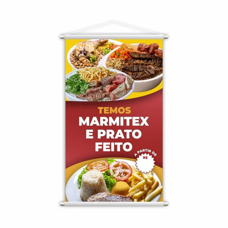 Banner Temos Marmitex E Prato Feito Comida Preço Grande