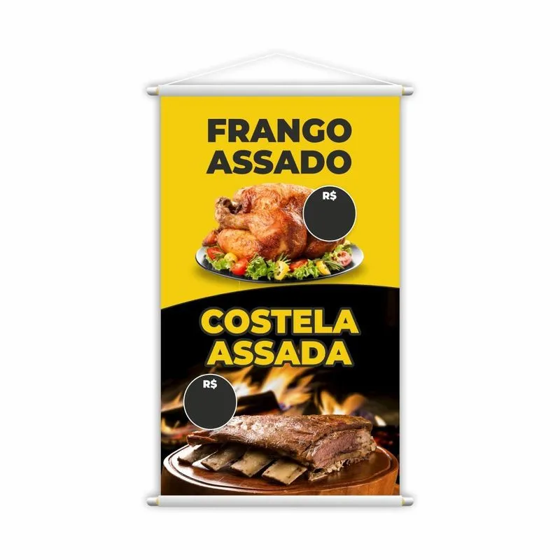 Banner Frango Assado E Costela Assada Restaurante 80x50cm