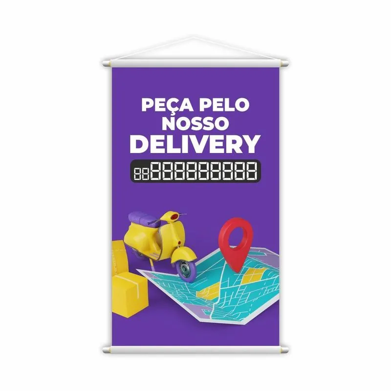 Banner Peça Pelo Nosso Delivery Entregas Contato 60x40cm