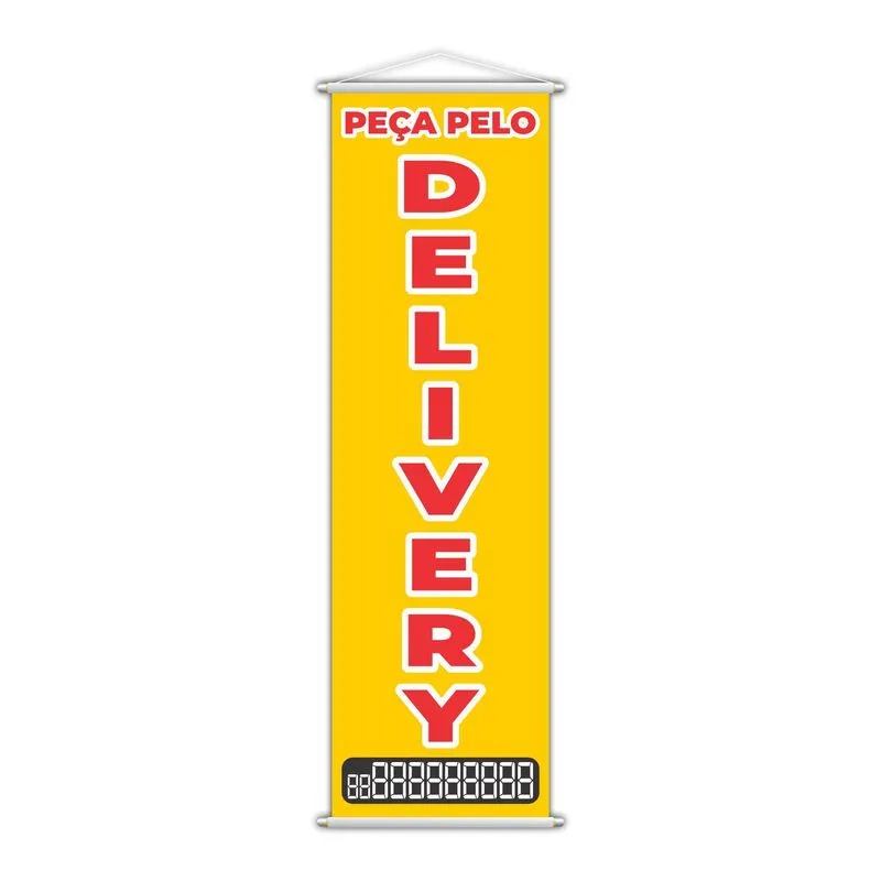Banner Peça Pela Delivery Telefone Contato Motoboy 100x30cm