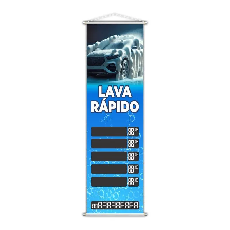 Banner Lava Rápido Automóvel Carro Fone Contato 100x30cm