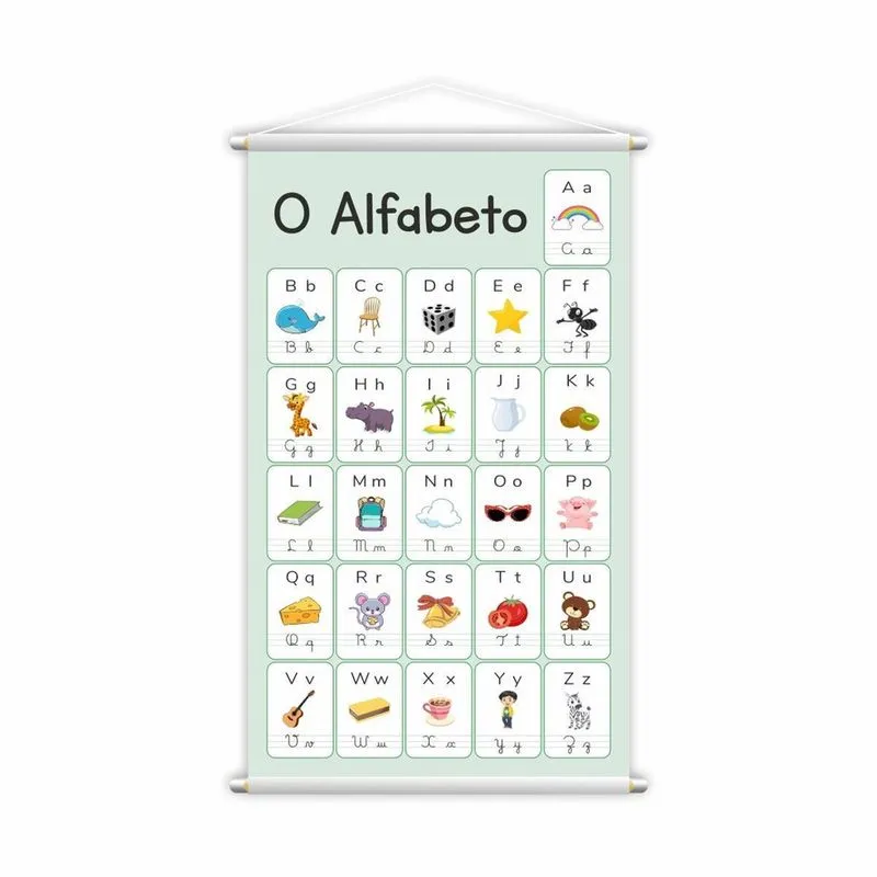Banner Alfabeto 4 Letras Pedagógico Escolar Infantil 60X40Cm