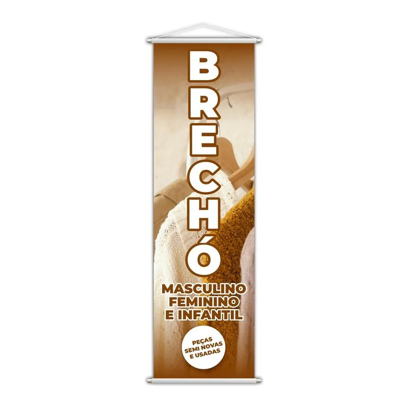 Banner Brechó Masculino Feminino Infantil Roupas 100x30cm