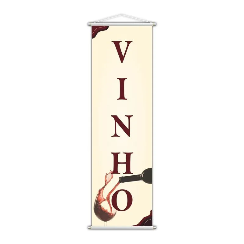 Banner Vinho Tinto Bebida Uva Taça De Vidro Lona 100x30cm