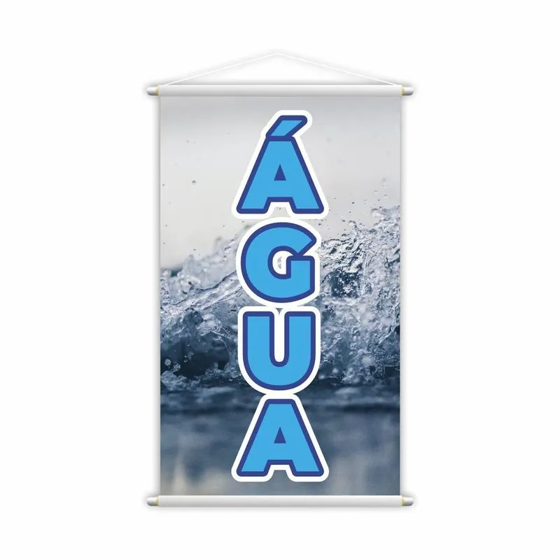 Banner Água Garrafa Bebida Venda Conveniência Lona 80x50cm