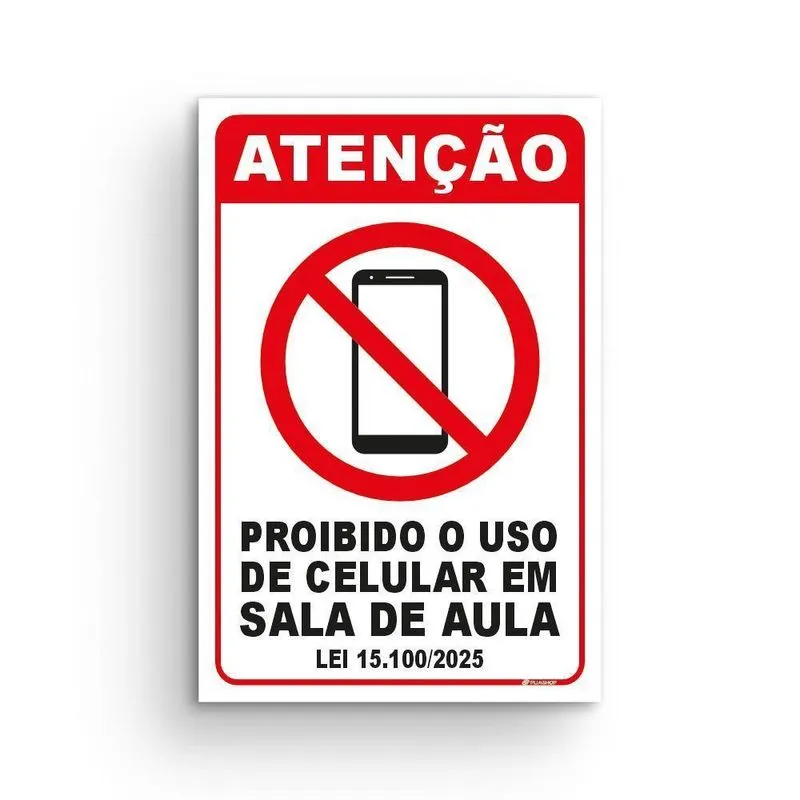 Adesivos Proibido Uso De Celular Sala De Aula 18x12cm 10 Un